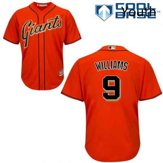 Youth Majestic San Francisco Giants 9 Matt Williams Replica Orange Alternate Cool Base MLB Jersey